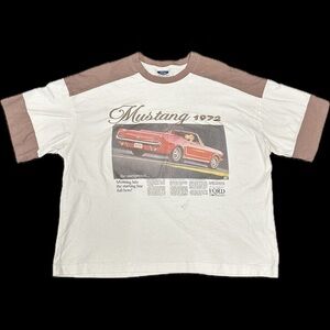 Ford Mustang 1972 Graphic Tee - White and Brown
